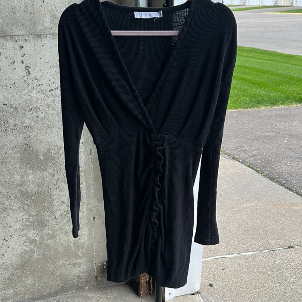 IRO Black V-Neck Bodycon Dress